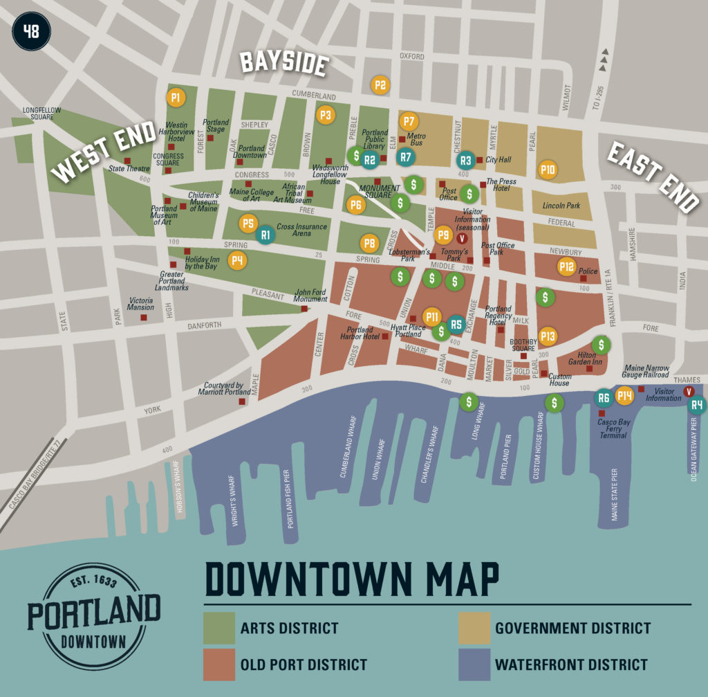 Old Port Portland Maine Map Downtown Map   Portland Downtown