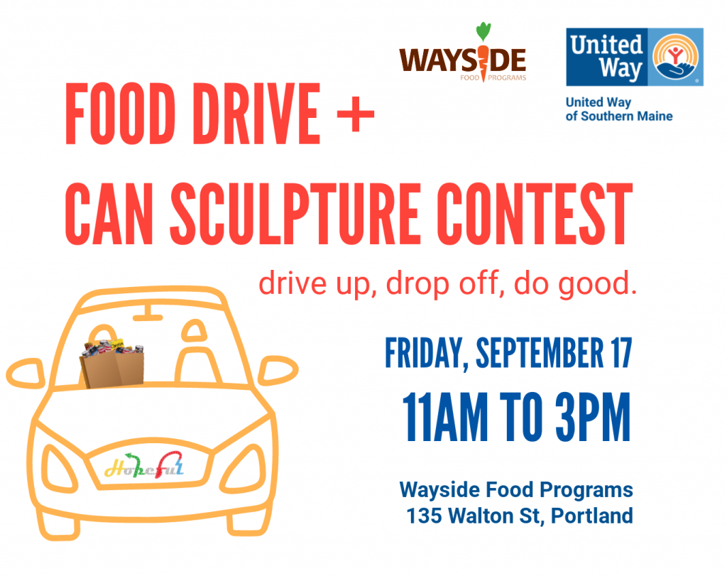 Drive-Thru Food Drive + Can Sculpture Contest