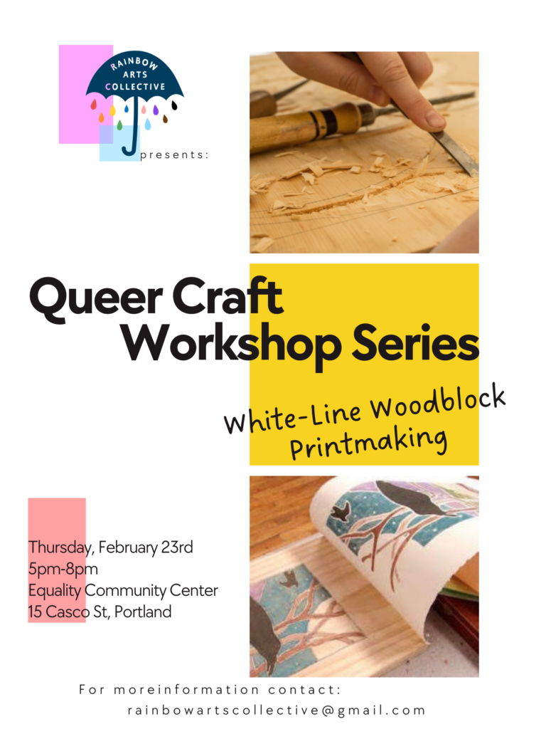 Queer Craft ME Workshop Series: White-Line Woodblock Printmaking